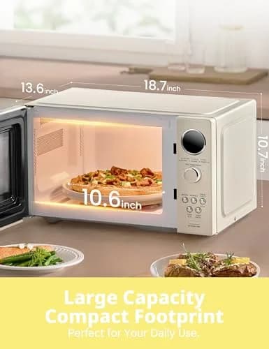 COMFEE' Retro Microwave Oven 0.9 Cu.Ft 900W | Compact Retro Kitchen Appliance thumbnail 4