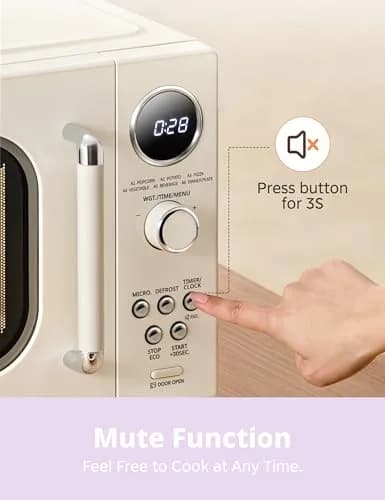 COMFEE' Retro Microwave Oven 0.9 Cu.Ft 900W | Compact Retro Kitchen Appliance thumbnail 5