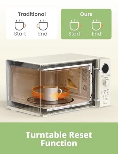 COMFEE' Retro Microwave Oven 0.9 Cu.Ft 900W | Compact Retro Kitchen Appliance thumbnail 6