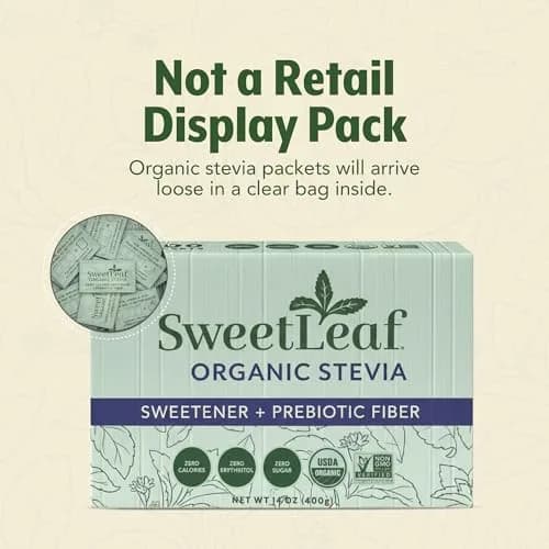 SweetLeaf Organic Stevia Powder Sweetener, Sugar Free | Bulk Pack, 500 Packets, Zero Calories thumbnail 9