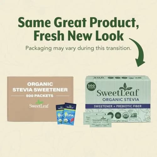 SweetLeaf Organic Stevia Powder Sweetener, Sugar Free | Bulk Pack, 500 Packets, Zero Calories thumbnail 2