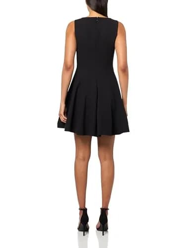 Steve Madden Nili Dress Black | Mini Fit & Flare, Boat Neck, Polyester thumbnail 2