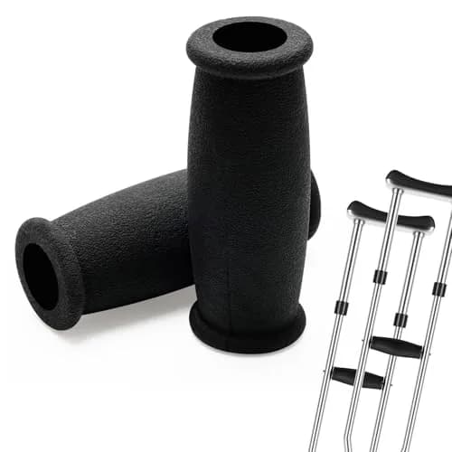 AHIER Crutch Hand Grip 10cm Cushioned Black | Shock Absorbing, Durable & Universal Fit thumbnail 1