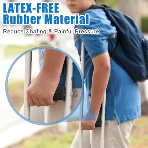 AHIER Crutch Hand Grip 10cm Cushioned Black | Shock Absorbing, Durable & Universal Fit thumbnail 6