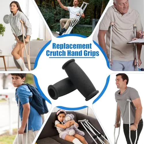 AHIER Crutch Hand Grip 10cm Cushioned Black | Shock Absorbing, Durable & Universal Fit thumbnail 7