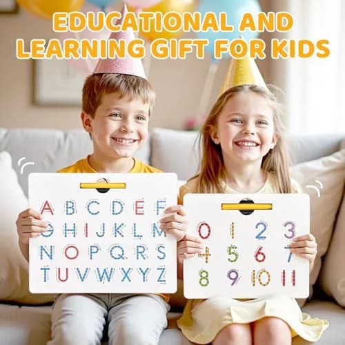 GAMENOTE Magnetic Letter Number Board Double Sided 2-in-1 ABC 123 Tracing Set | Educational Toy for Toddlers Kids thumbnail 7