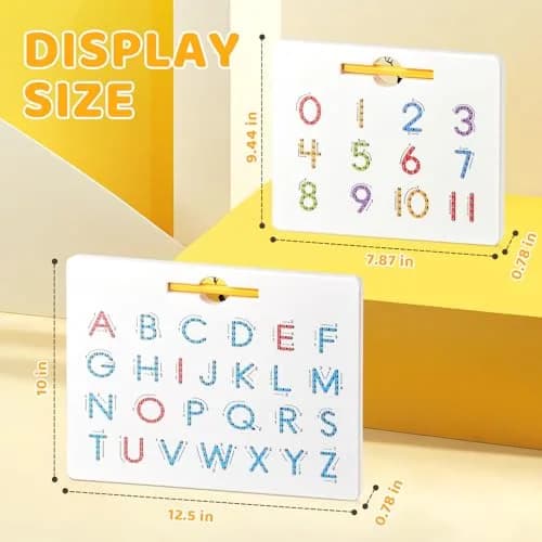 GAMENOTE Magnetic Letter Number Board Double Sided 2-in-1 ABC 123 Tracing Set | Educational Toy for Toddlers Kids thumbnail 8