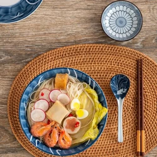 Hoilse Ceramic Asian Soup Spoons Set of 6 - Blue, 16.3cm (6.4 inch) | Blue & White Porcelain with Long Handle thumbnail 8