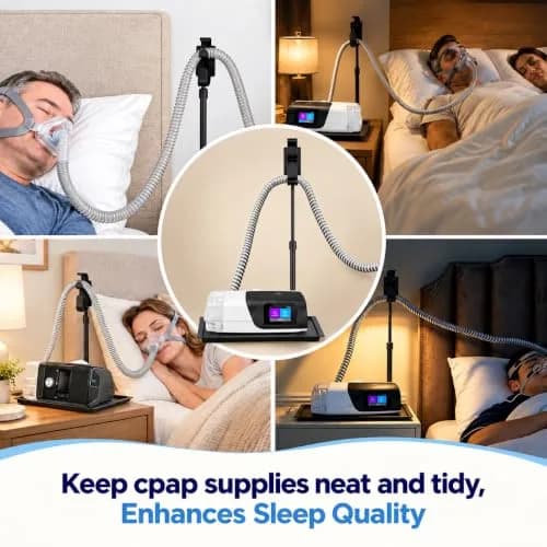 Aifeedi CPAP Protector Mat - Bedside Organizer & Hose Holder | Travel-Friendly, Keeps Supplies Neat (Matte Black) thumbnail 4