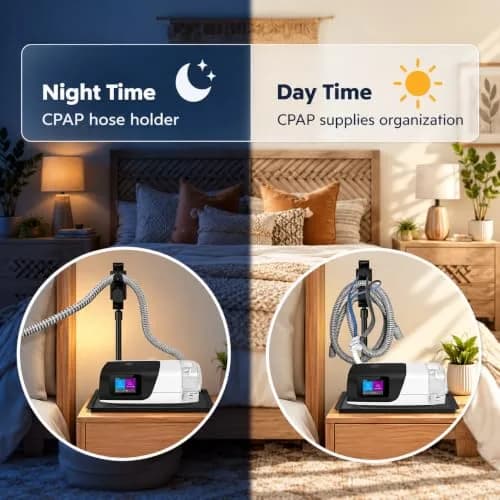 Aifeedi CPAP Protector Mat - Bedside Organizer & Hose Holder | Travel-Friendly, Keeps Supplies Neat (Matte Black) thumbnail 2