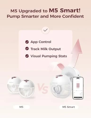 Momcozy M5 Smart Wearable Breast Pump, Cozy Red 24mm Flange | App Controlled, Hands-Free, 3 Modes 9 Levels thumbnail 2