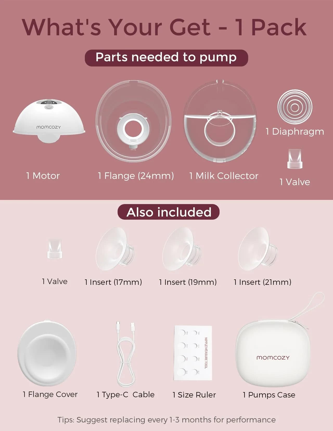 Momcozy M5 Smart APP Controlled Wearable Breast Pump, Hands-Free Wireless Electric Pump, 3 Modes 9 Levels, 24mm Flange, Quill Gray - view 7