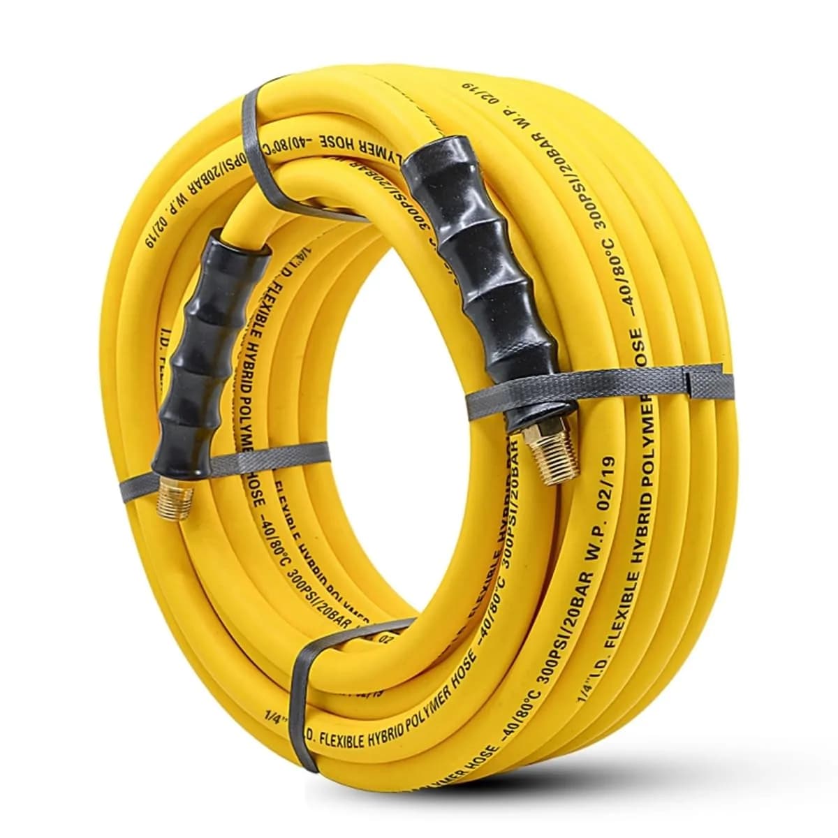 AVAGARD Hybrid Air Hose 1/4' x 100' | Ultra-Light, Kink-Resistant, 300 PSI, Brass Fittings — 1/4" x 100'