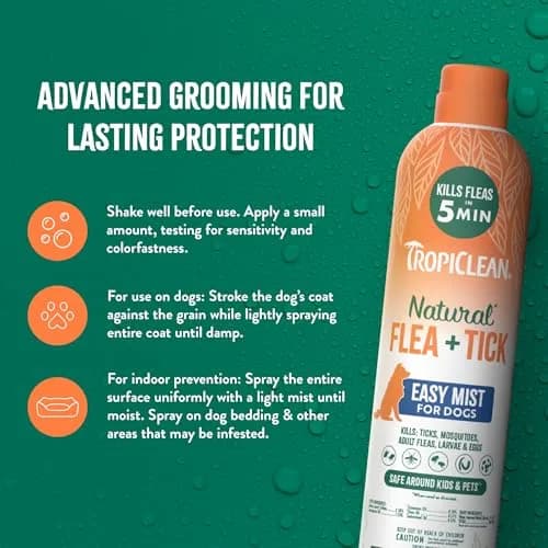 TropiClean Flea Spray for Dogs 14oz | Gentle Flea & Tick Prevention thumbnail 6