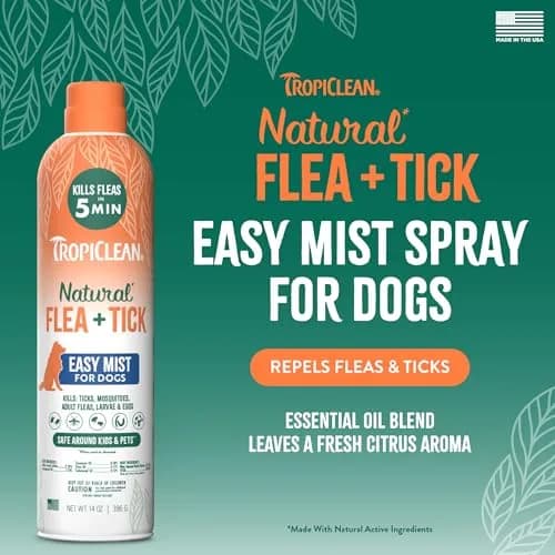 TropiClean Flea Spray for Dogs 14oz | Gentle Flea & Tick Prevention thumbnail 3
