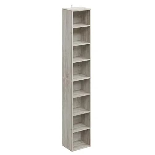 IRONCK Tall Narrow Bookshelf 8 Tiers | Compact Corner Floor Standing Storage 71 in thumbnail 1