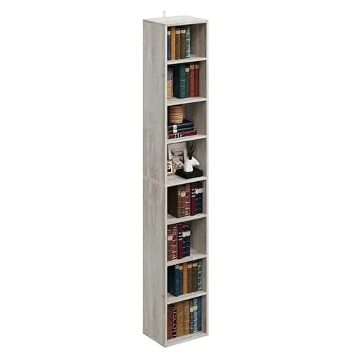 IRONCK Tall Narrow Bookshelf 8 Tiers | Compact Corner Floor Standing Storage 71 in thumbnail 2