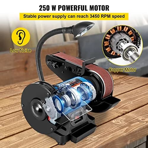 VEVOR 2IN1 2" Belt Grinder for Knife Making | 6" Belt Sander with LED Lamp (27.2kg, 60lb) thumbnail 5
