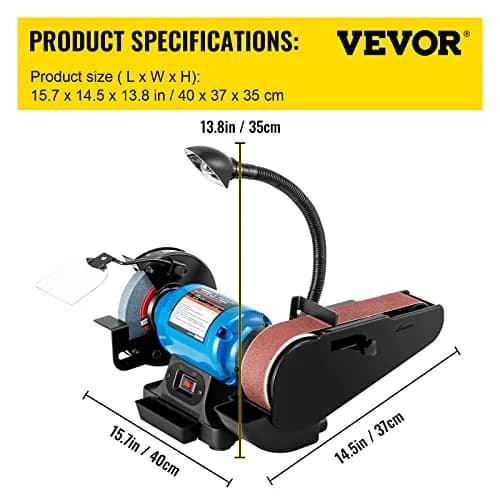 VEVOR 2IN1 2" Belt Grinder for Knife Making | 6" Belt Sander with LED Lamp (27.2kg, 60lb) thumbnail 6