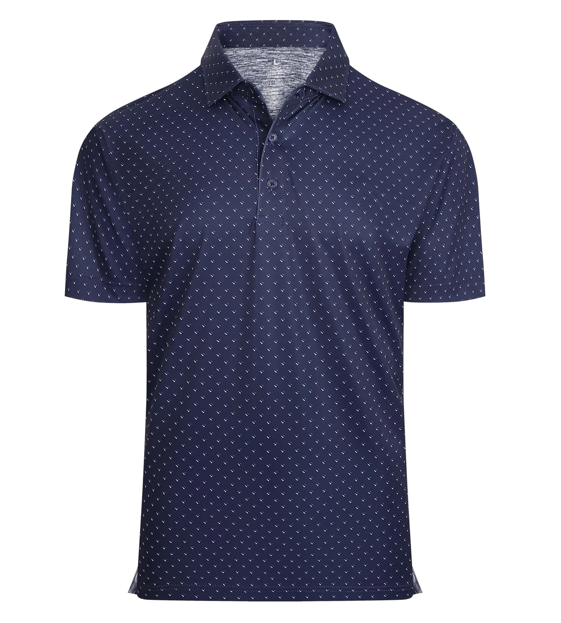 Alex Vando Mens Golf Shirt Moisture Wicking Classic Print, Navy Sail, XXL | Breathable, Flex & Style — Navy Sail