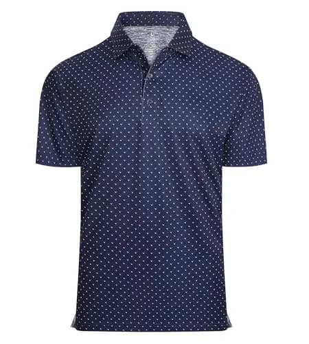 Alex Vando Mens Golf Shirt Moisture Wicking Classic Print, Navy Sail, XXL | Breathable, Flex & Style thumbnail 1