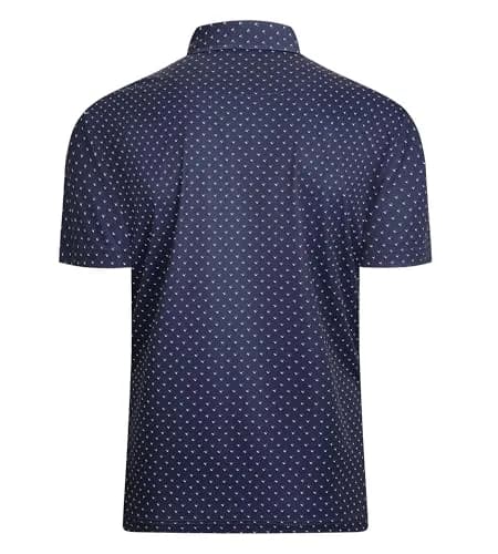 Alex Vando Mens Golf Shirt Moisture Wicking Classic Print, Navy Sail, XXL | Breathable, Flex & Style thumbnail 3