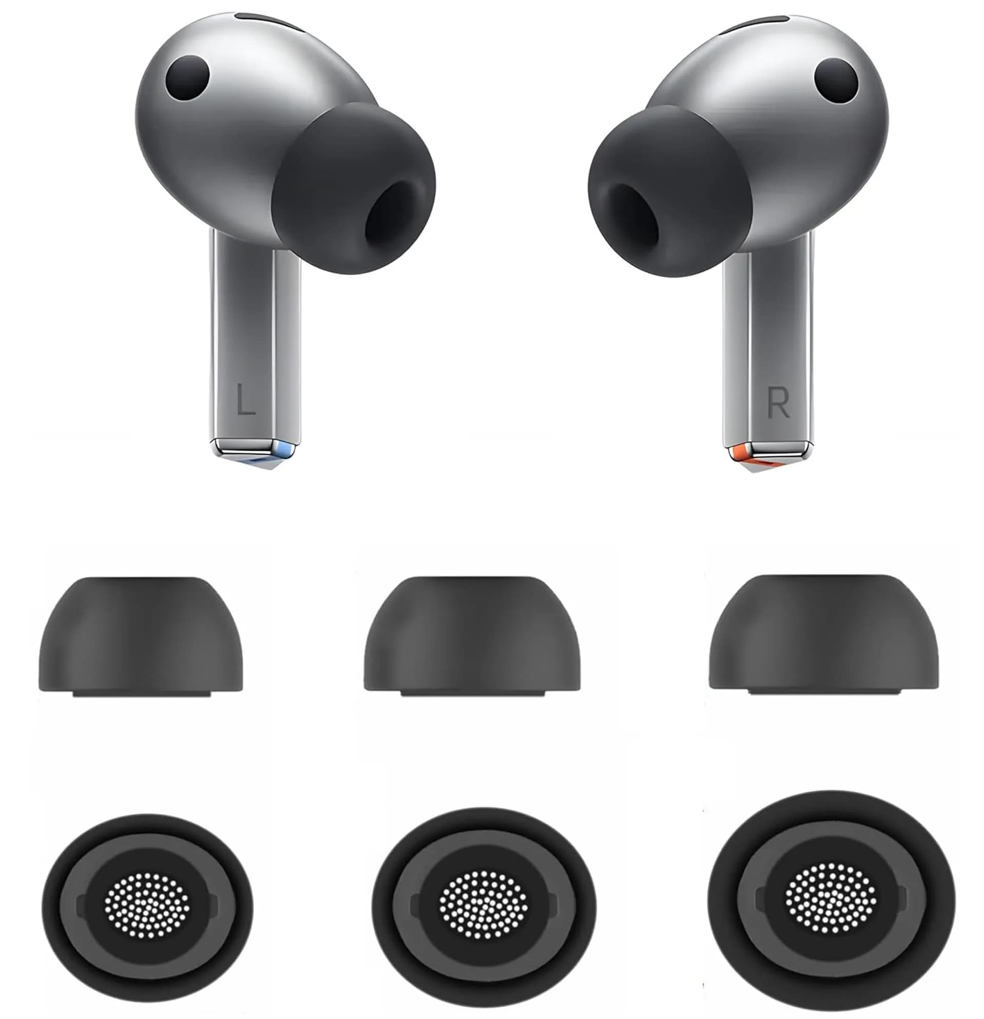 BLLQ Ear Tips Replacement for Galaxy Buds3 Pro | Silicone Earbuds Tips, S/M/L 3 Sizes, Black