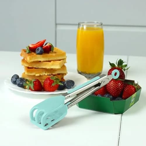 StarBlue Mini Waffle Tongs 8 Inches (20.32 cm) | Heat-Resistant Nylon & Stainless Steel Serving Tongs thumbnail 4