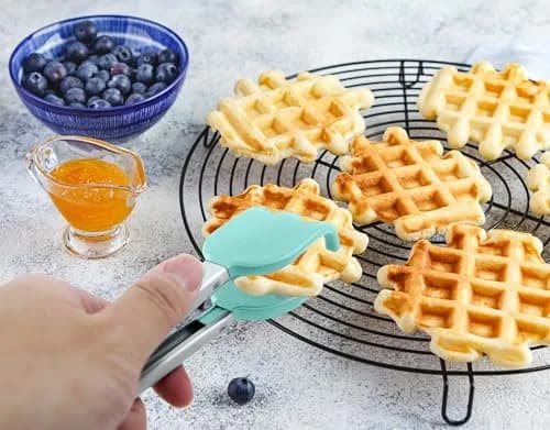 StarBlue Mini Waffle Tongs 8 Inches (20.32 cm) | Heat-Resistant Nylon & Stainless Steel Serving Tongs thumbnail 3
