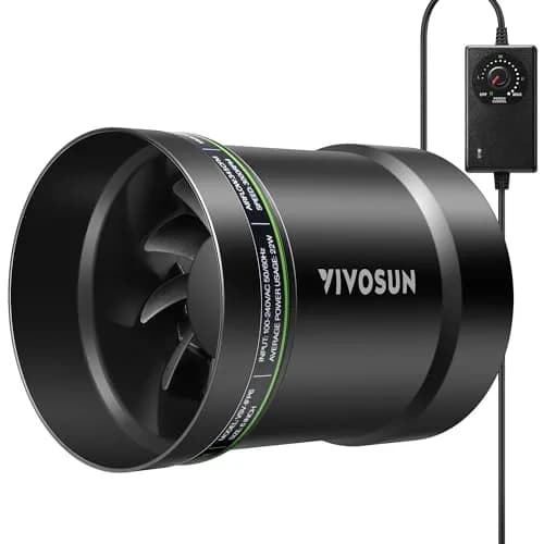 VIVOSUN P6 6" Inline Duct Fan with Speed Control 345 CFM Exhaust Fan | 15.24cm (6") Black thumbnail 1