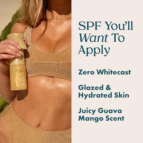 Kopari Golden Sunglaze Sheer Body Mist Sunscreen SPF 50, 140ml (4.7 fl oz) | Hydrates, Brightens, and Gives Skin a Glowy Finish thumbnail 3