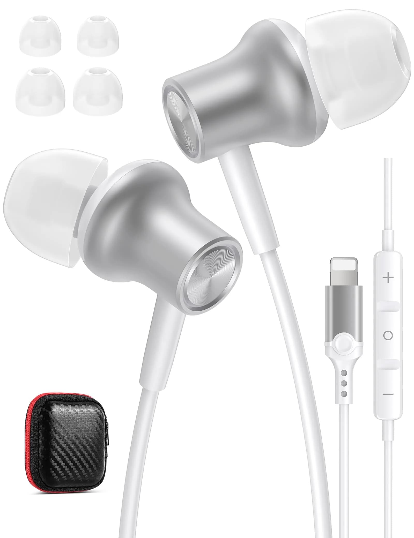 iMangoo MFi-Certified Wired Earbuds for Lightning Connector | HiFi Stereo with Mic & Volume Control - main product image