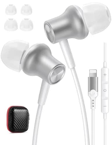 iMangoo MFi-Certified Wired Earbuds for Lightning Connector | HiFi Stereo with Mic & Volume Control thumbnail 1