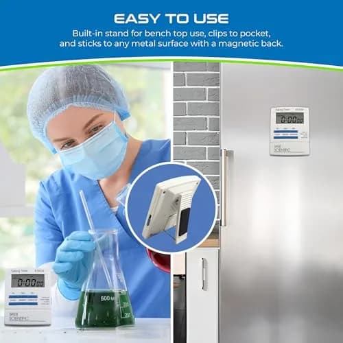 Sper Scientific Talking Timer with Audible Countdown Voice Announcements 810038 | Large LCD, Loud Alarm, 4 Pack thumbnail 3