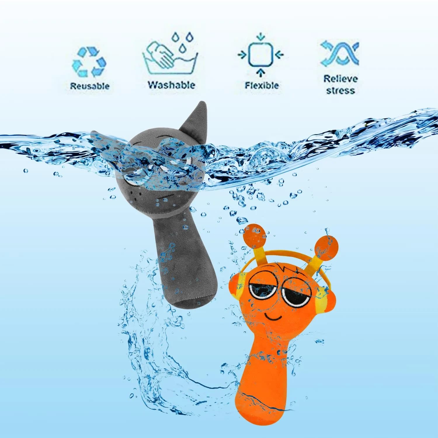 Generic Sprunky Plush Toy (4-Pack, 20.3cm (8 inches)) | Soft & Fun Stuffed Animals for Fans & Friends - view 3