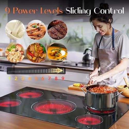 Karienvir 36 Inch 5 Burner Electric Cooktop 9200W (35.43" x 20.47") | 220V-240V Compatible for Indian Kitchens thumbnail 4