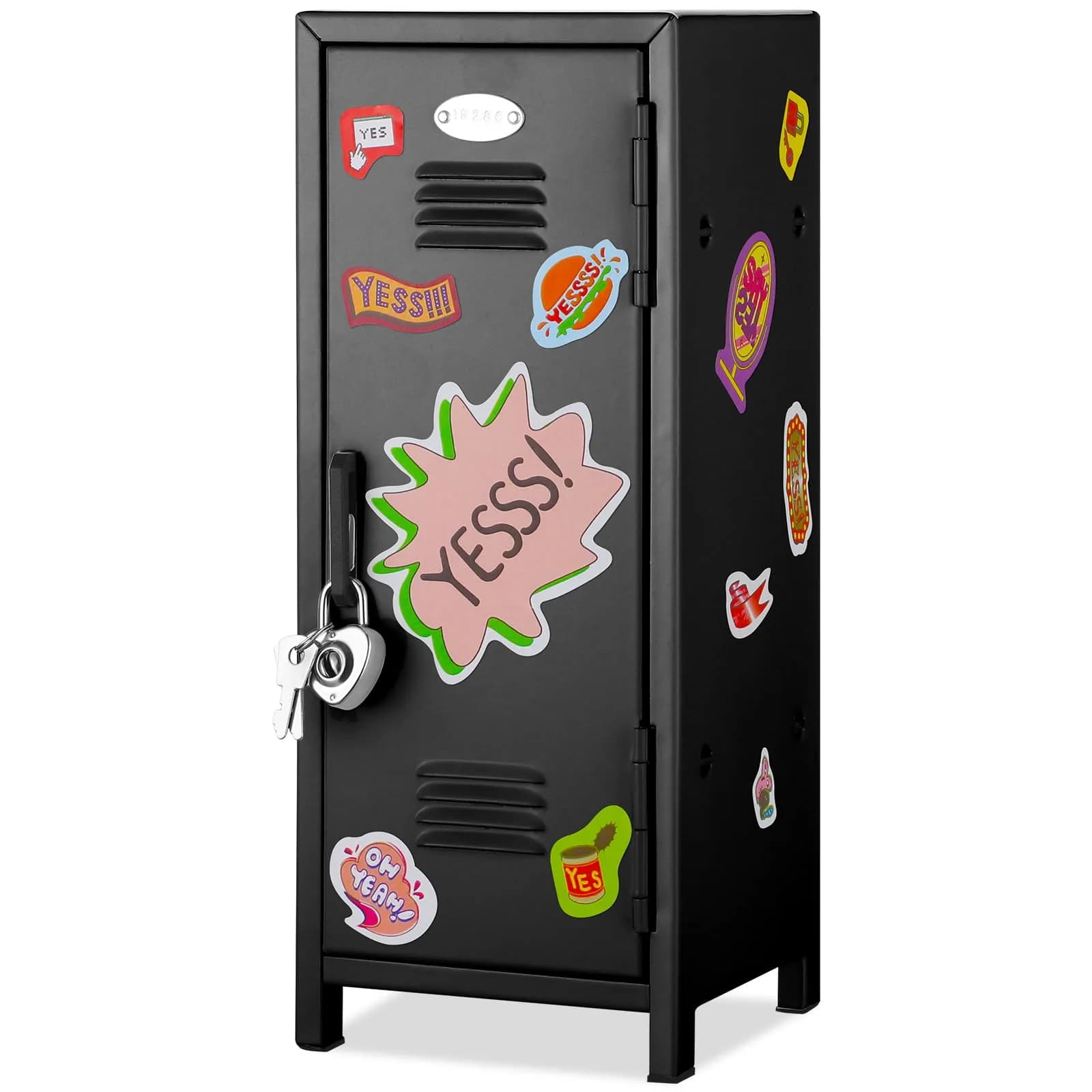 Vercraft Black Mini Locker with Lock & Keys | 27.5cm (10.8 inch) Desktop Storage Cabinet
