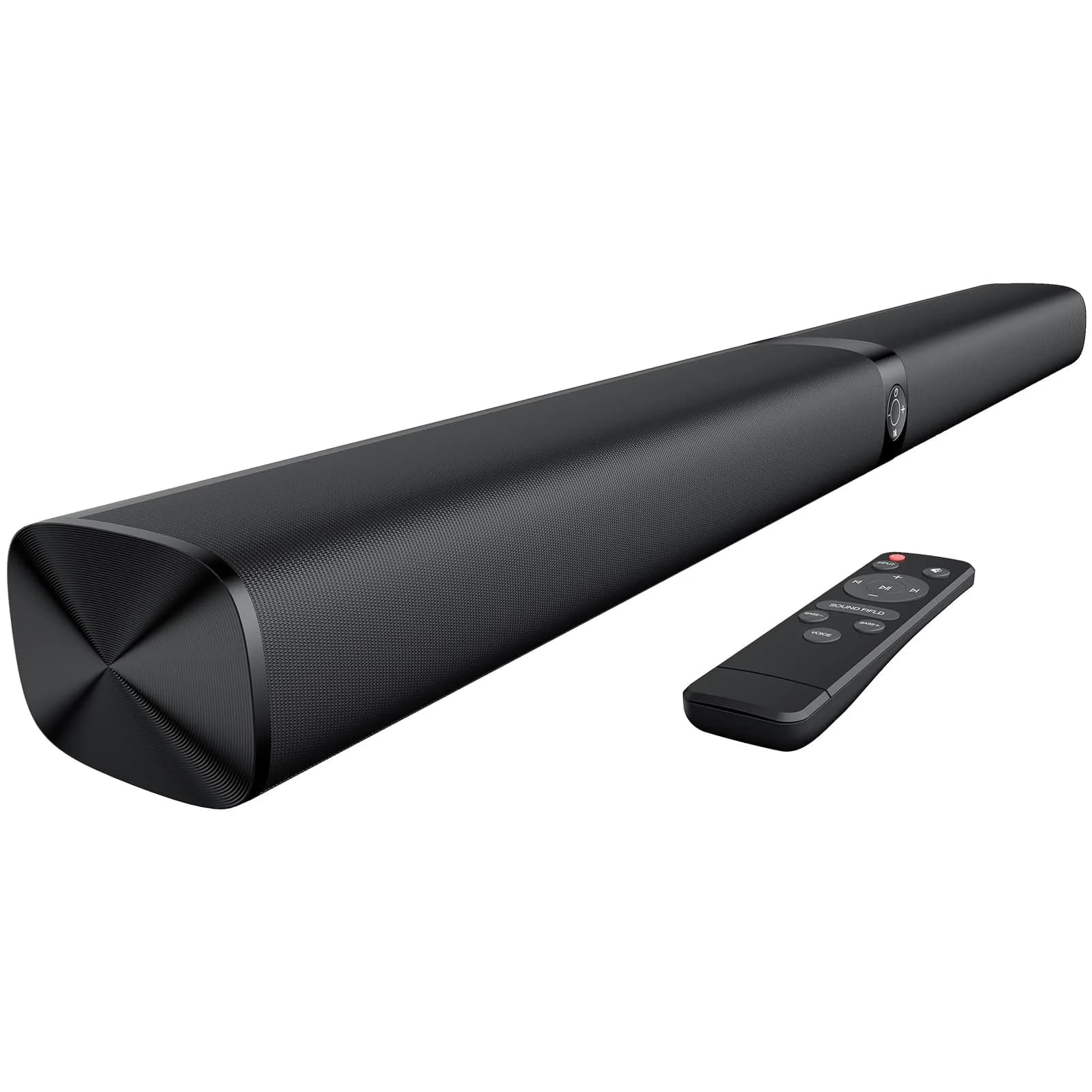 Assistrust Sound Bar for Smart TV | 80W Bluetooth/ARC/Opt/AUX Connect, Auto Volume Boost, 3 Equalizer Modes, 2 in 1 Detachable Design — Black