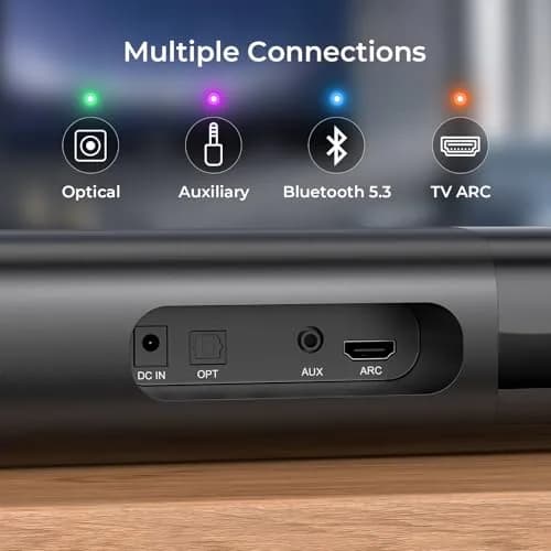 Assistrust Sound Bar for Smart TV | 80W Bluetooth/ARC/Opt/AUX Connect, Auto Volume Boost, 3 Equalizer Modes, 2 in 1 Detachable Design thumbnail 5