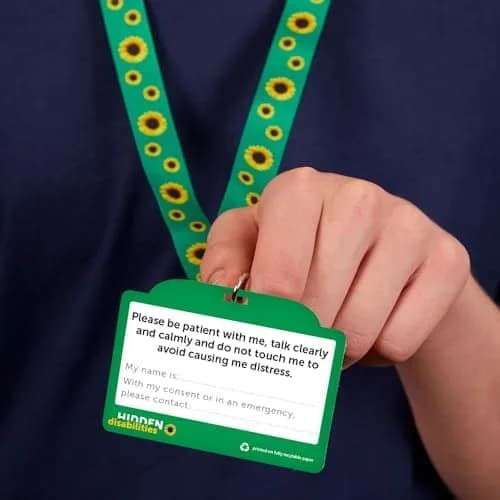 Hidden Disabilities Sunflower Lanyard (85cm) with Autism Card | Autism Awareness Badge for Kids & Adults thumbnail 7