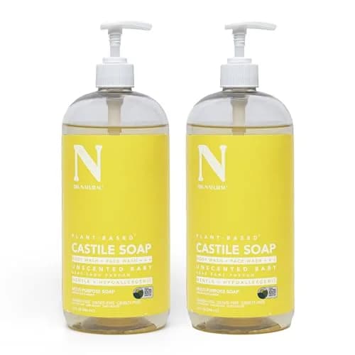 Dr. Natural Castile Liquid Unscented Baby Soap 2 pc | Sulfate-Free, Paraben-Free, Moisturizing thumbnail 1