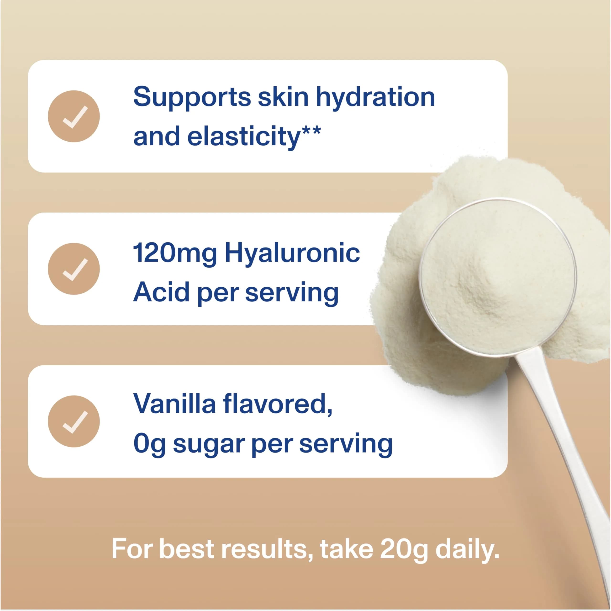 Vital Proteins Collagen Peptides Advanced Vanilla Flavor Powder, 21oz (600g) | Hydrolyzed Peptides with Hyaluronic Acid & Vitamin C - view 6