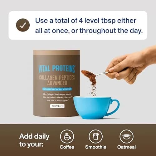 Vital Proteins Collagen Peptides Advanced Chocolate Powder 700g (24.7oz) | Supports Hair, Skin, Nails, Bones & Joints thumbnail 4