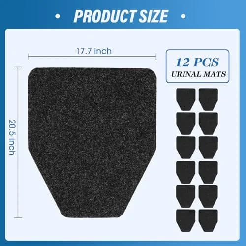 Adevar 12Pcs Urinal Mats for Men Bathroom 43.18cm x 51.81cm | Non-Slip Splash Protection thumbnail 5