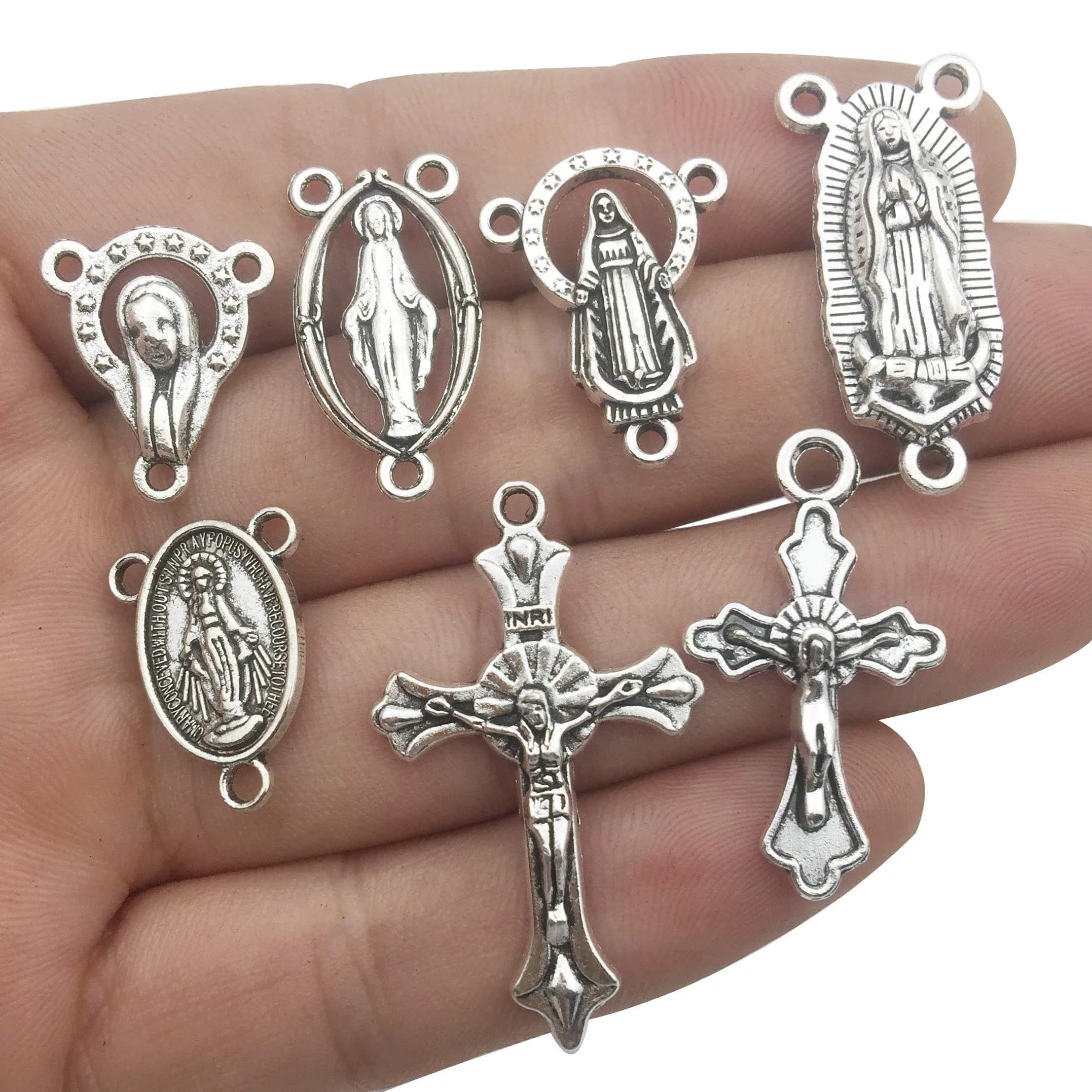 iloveDIYbeads 75pcs Cross Pendants Charms | Religious Theme, Alloy - view 2
