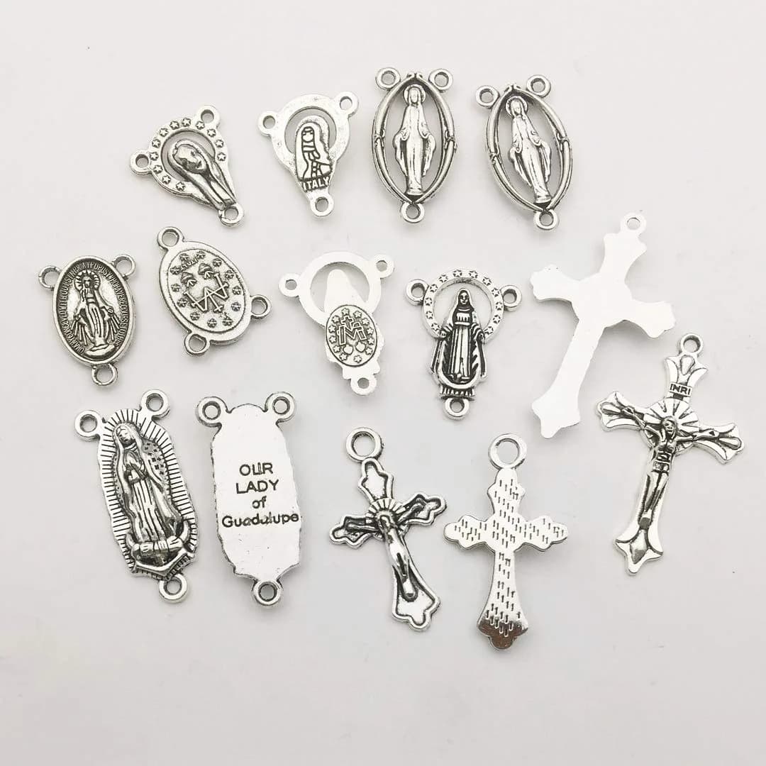 iloveDIYbeads 75pcs Cross Pendants Charms | Religious Theme, Alloy - view 4
