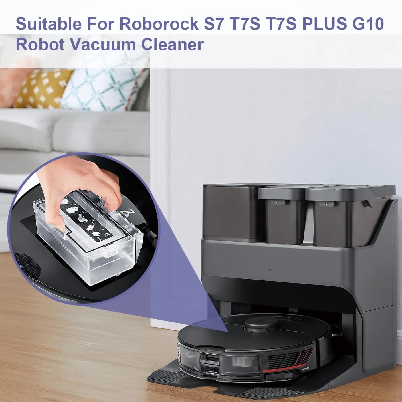 Sgizoku Dust Bin Box for Roborock S7 S70 S75 T7s Plus T7s Vacuum Cleaner | 1-Piece Replacement Part - view 6