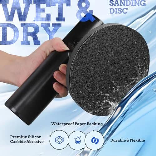 POTUINOM 6 Inch Sanding Discs 240 Grit Silicon Carbide Hook and Loop Sandpaper, 30-Pack | Wet Dry Use for Metal, Wood, Auto Body thumbnail 3