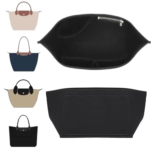 Doxo Felt Purse Organizer Insert for Longchamp Le Pliage Large, Black, Large | Keeps Tote Handbags Shaped & Neat thumbnail 1