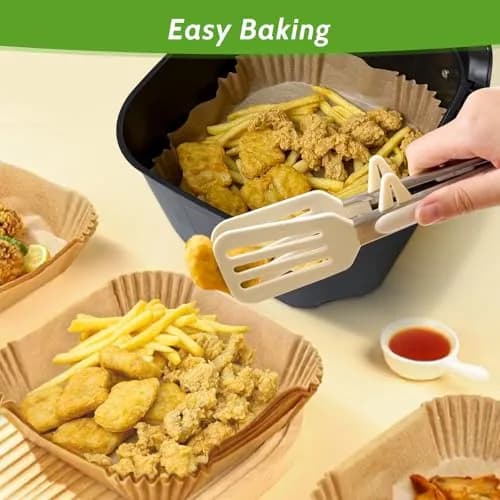 Tripho Heavy Duty Square Air Fryer Paper Liners 6.5 Inch | Non-Stick & Leakproof for Airfryer Basket thumbnail 4